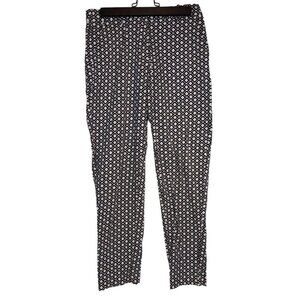 H&M Womens 6 Black and White Latice Pattern Straight Leg Dress Work Pants